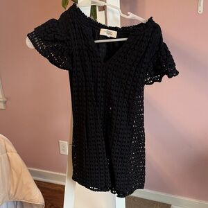 Elegant Black Crochet Blouse
